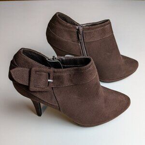 Xappeal Women's Size 10 Angel Suede Ankle Booties Heeled Boots